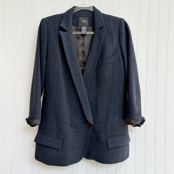 Smythe Jackets & Blazers - Smythe Long Notched Blazer Jacket Navy Oversized